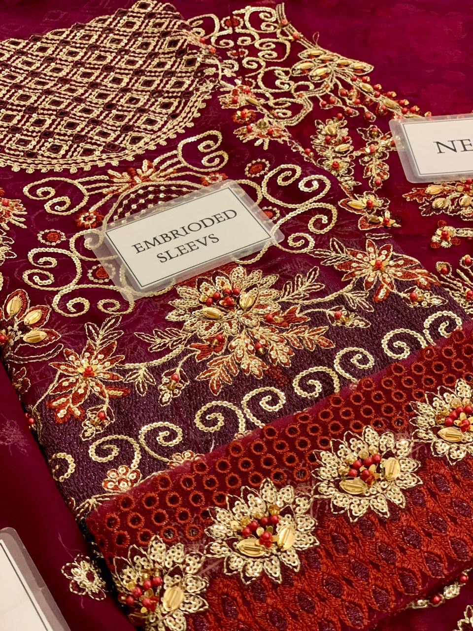 Iznik ILC-04 EMBROIDERED CHIFFON luxury 3pc unstiched