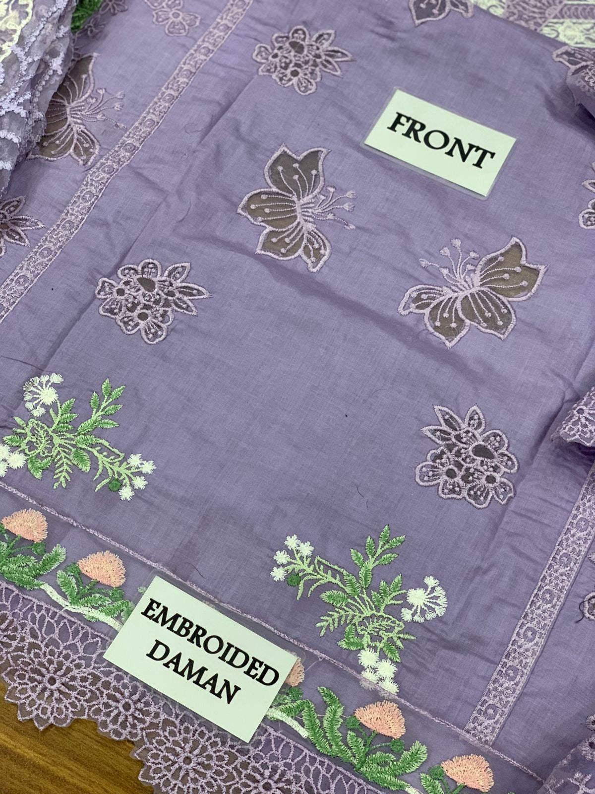 Crimson Amethyst luxury lawn 3pc Chikankari emb unstiched