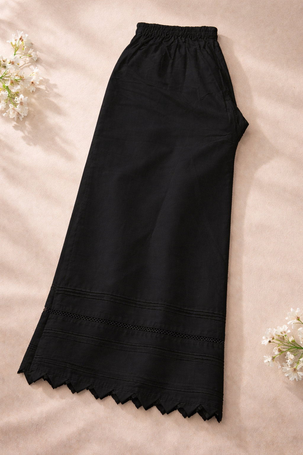 1 PIECE STITCH BOTTOM PLAZZO BLACK