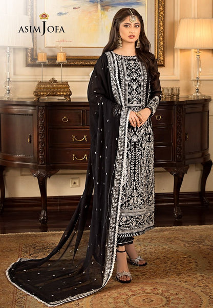 Asim jofa jhilmil AJJMLC_D21- luxury chiffon emb 3pc unstiched formal