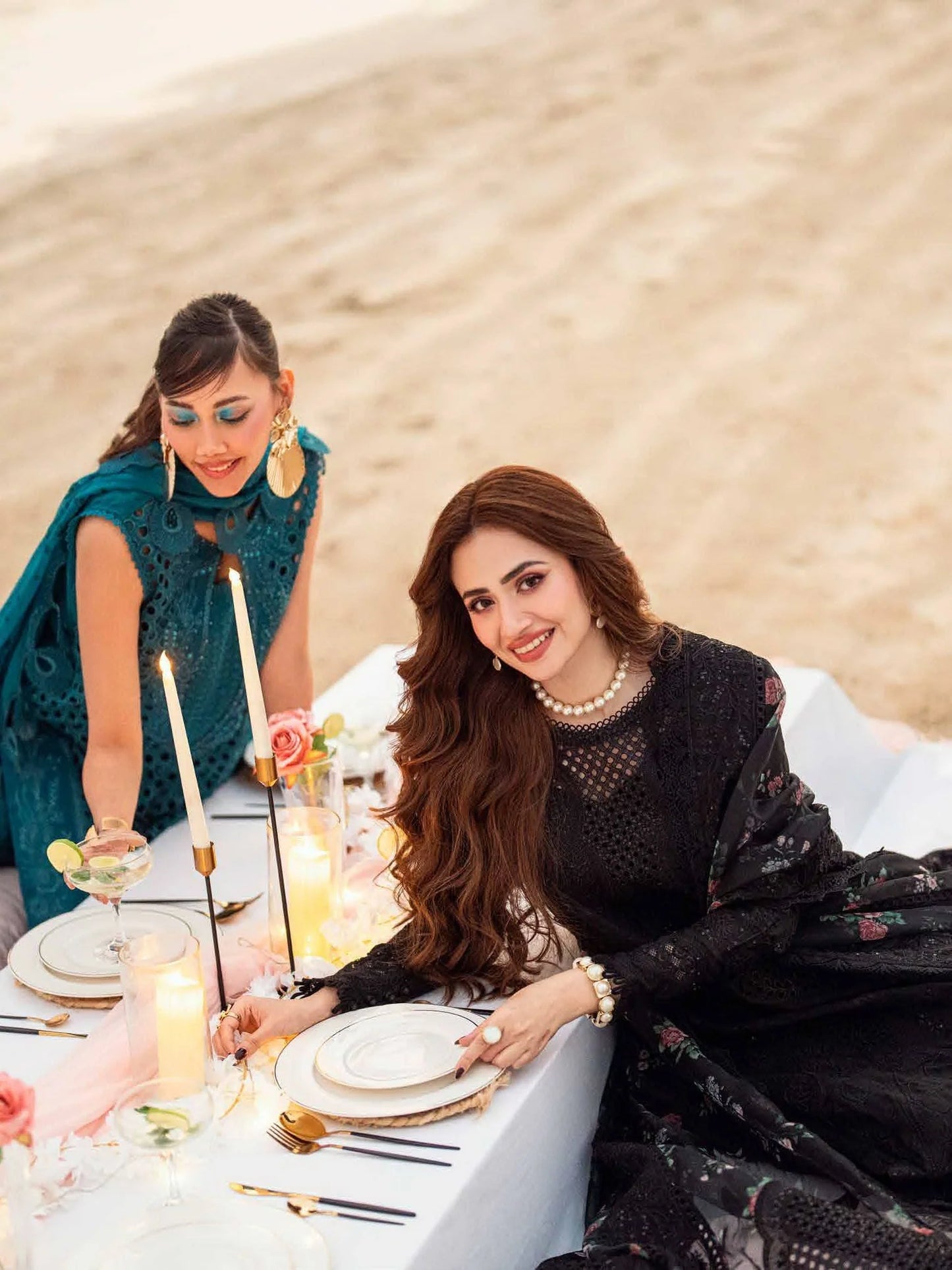 Nureh NE-151 Black luxury lawn Chikankari 3pc unstiched