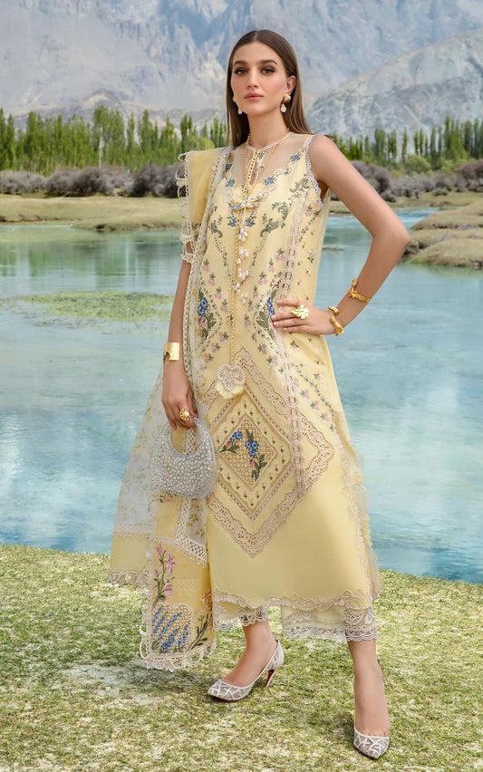 Crimson French Brunch luxury lawn 3pc Chikankari emb unstiched
