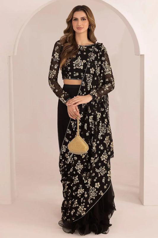 Jazmin Chiffon luxury Saree 3pc unstiched UC-3021