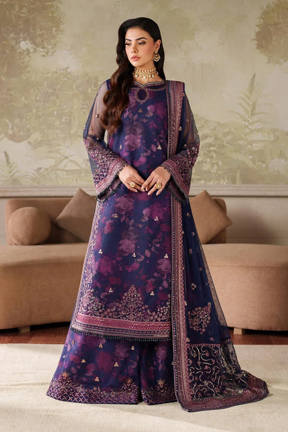 Zarif -03Asra printed lawn 3pc emb unstiched
