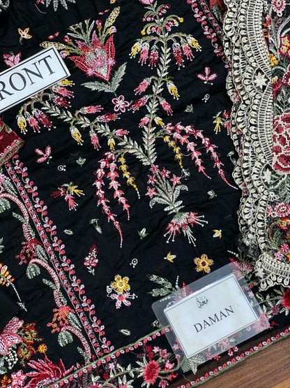 Qalamkar Hannah luxury lawn 3pc Chikankari emb unstiched