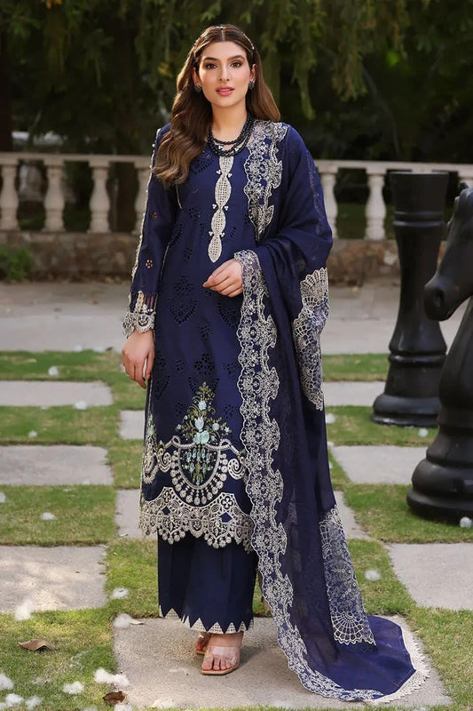 Elaf premium 04B MYSTERIA luxury lawn 3pc Chikankari emb unstiched