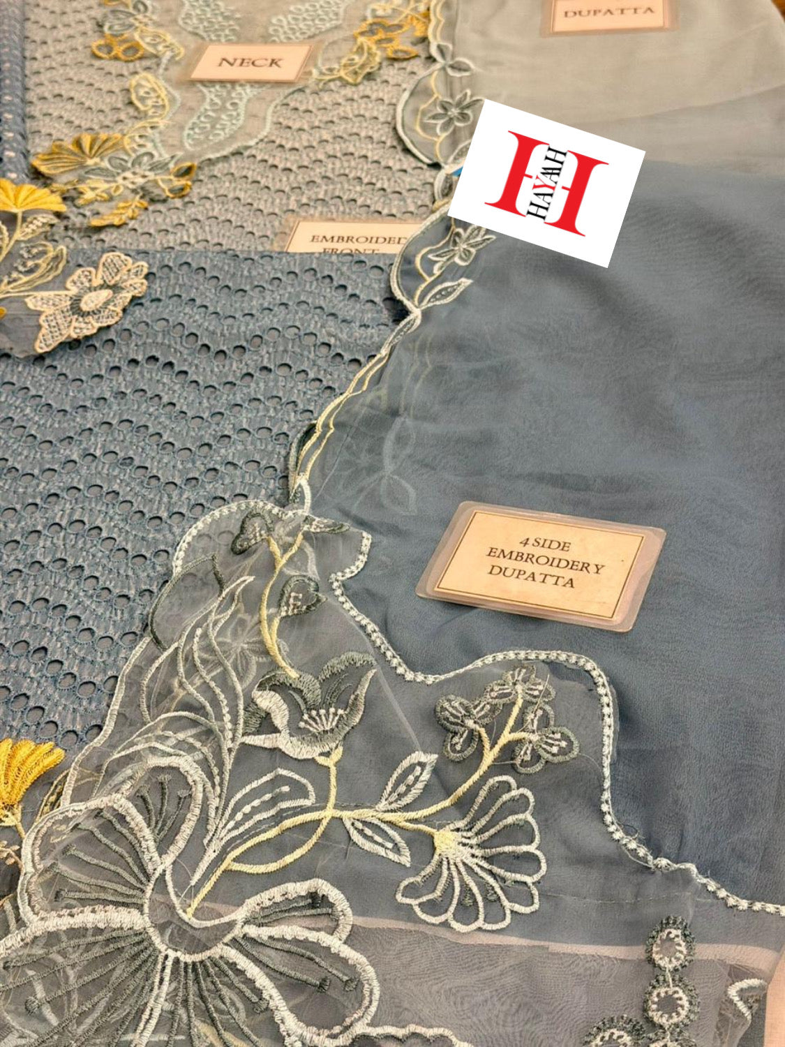 Crimson - Tie-Dye Luxury Swiss Lawn Embroidered Unstitched 3Pc- OMBRE LOVE - D8A