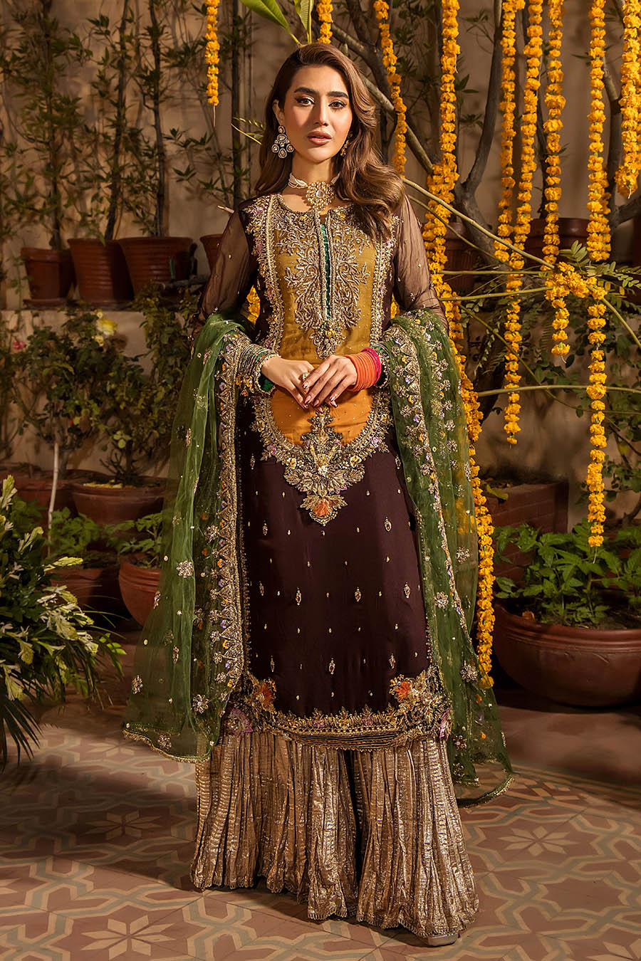 Khuda Bakhsh P-265 luxury chiffon embroidered 3pc unstiched
