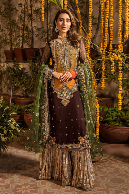 Khuda Bakhsh P-265 luxury chiffon embroidered 3pc unstiched