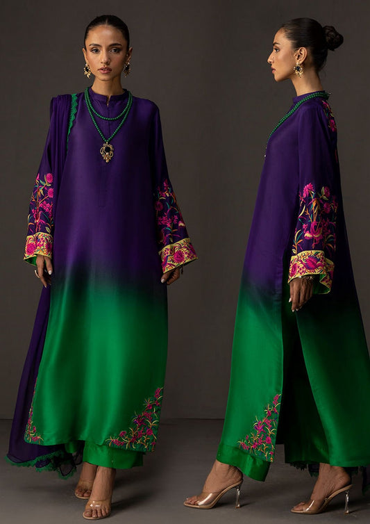 Zainab Chottani Amethyst Symphony 3pc silk digital printed unstiched