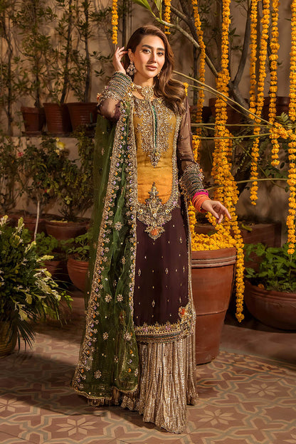 Khuda Bakhsh P-265 luxury chiffon embroidered 3pc unstiched