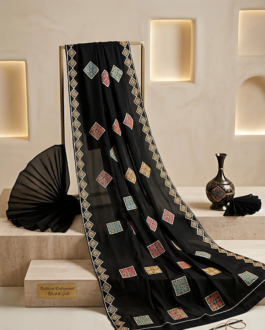 01 PIECE READY TO WEAR EMBROIDERED LINEN DUPATTA