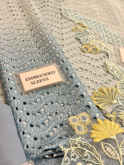 Crimson - Tie-Dye Luxury Swiss Lawn Embroidered Unstitched 3Pc- OMBRE LOVE - D8A