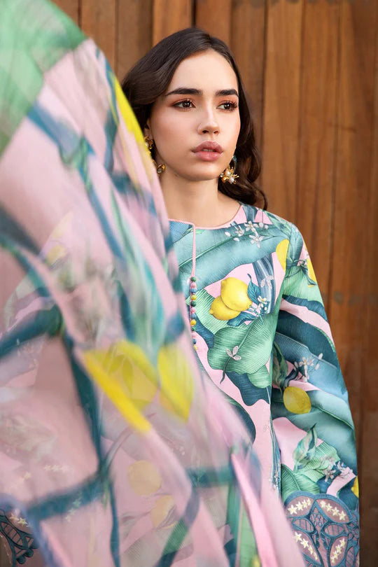 Maria b Mprint lawn 3pc emb unstiched Mpt-2503B