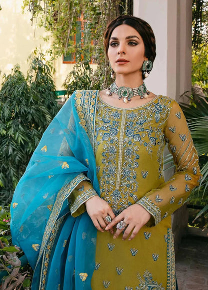 Akbar Aslam |Davina| organza 3pc unstiched formal