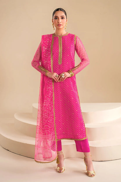 Baroque chunri luxury chiffon 3pc emb unstiched SF-626 pink