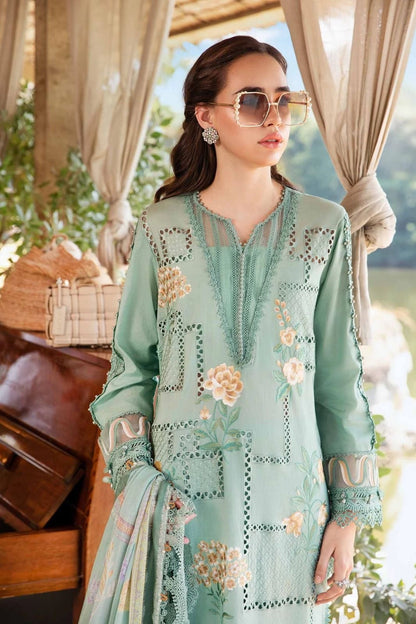 Maria b 2501-B luxury lawn 3pc Chikankari emb unstiched