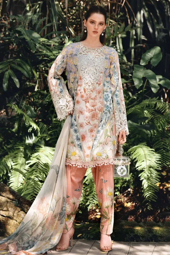 Maria b Mprint 10b lawn 3pc emb unstiched