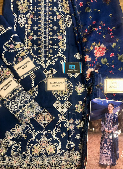 Qalamkar Miray luxury lawn chickankari unstitched