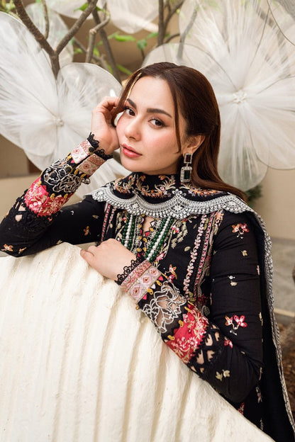 Qalamkar Hannah luxury lawn 3pc Chikankari emb unstiched