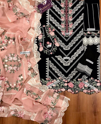 Crimson pleated perfection luxury lawn 3pc Chikankari unstiched