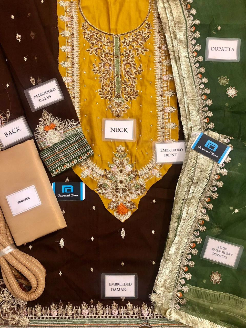 Khuda Bakhsh P-265 luxury chiffon embroidered 3pc unstiched