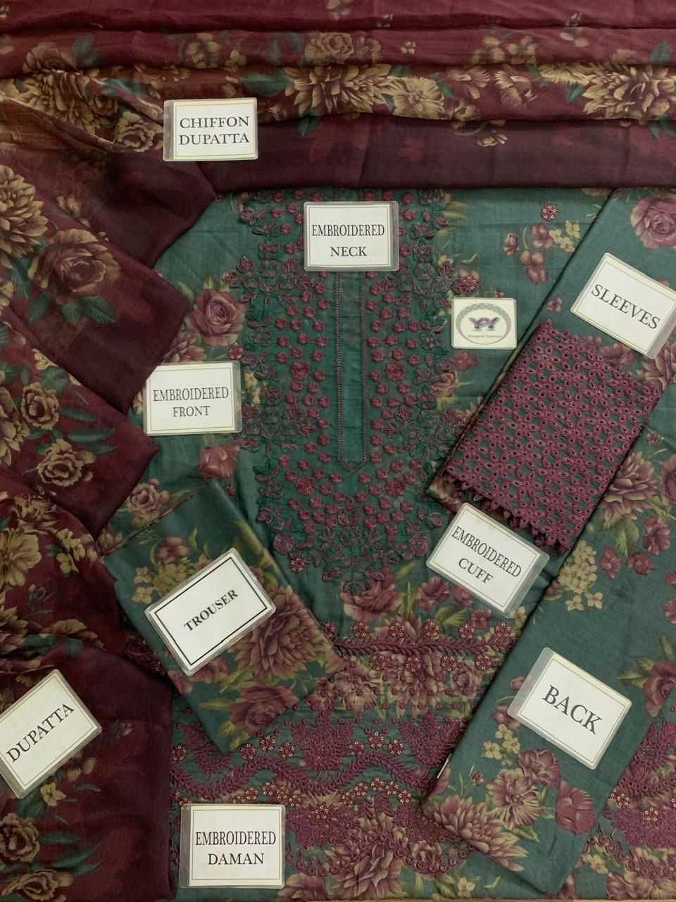 Iznik IPK-08 printed lawn 3pc emb unstiched