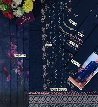 Rangrasiya KEYA luxury lawn 3pc Chikankari emb unstiched