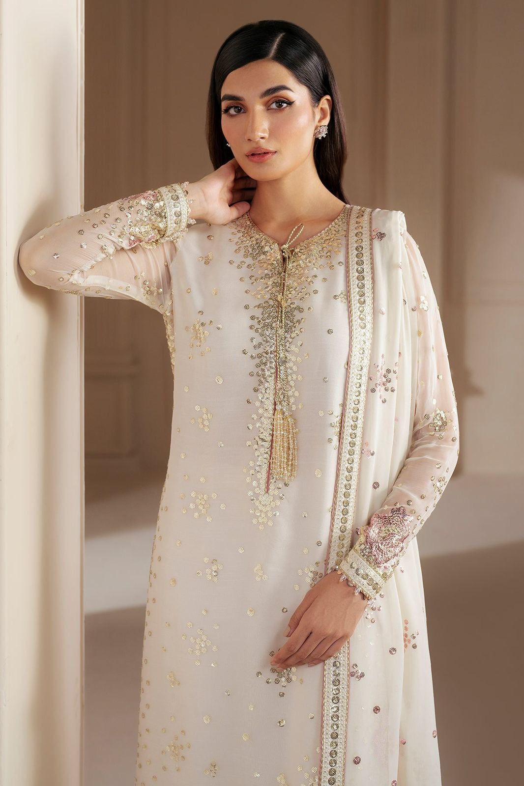 Jazmin UC-3069 luxury chiffon 3pc emb unstiched