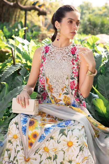 Maria b M print 10A lawn 3pc emb unstiched