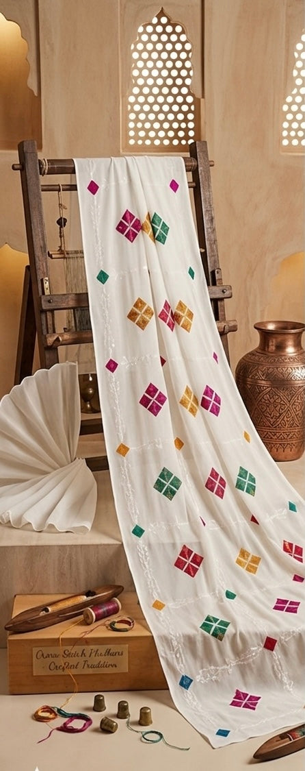 01 PIECE READY TO WEAR EMBROIDERED LINEN DUPATTA