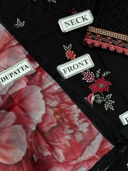 Iznik black lawn emb Unstitched 3pc IZ24G IGL-09