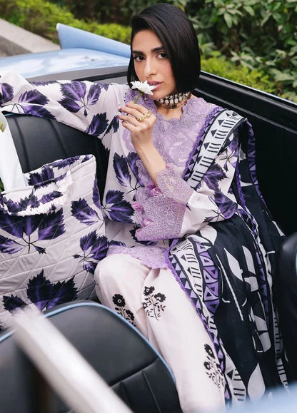 Mahnur lilac broadway printed lawn 3pc embroidered unstiched