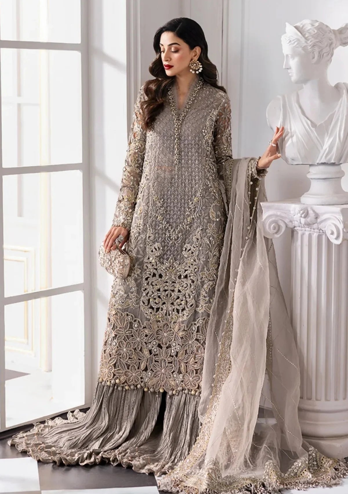 Maria b MME-06 luxury chiffon 3pc embroidered unstiched
