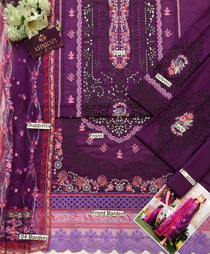 Bin Ilyas Sajal Ali luxury lawn 3pc Chikankari emb unstiched