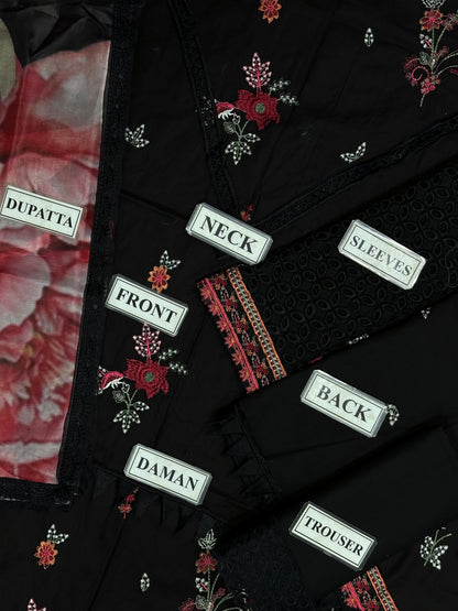 Iznik black lawn emb Unstitched 3pc IZ24G IGL-09
