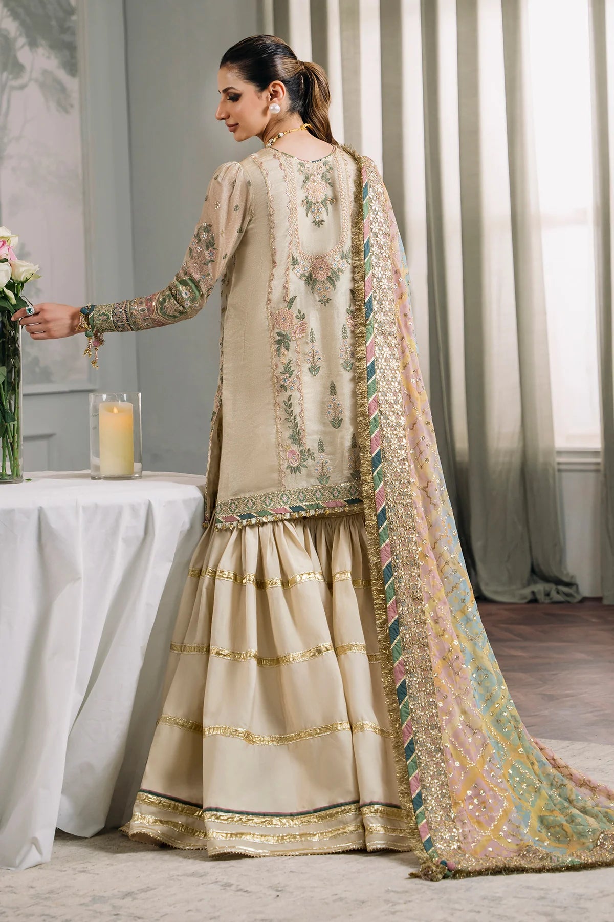 Baroque CH12-04 luxury organza 3pc emb unstiched