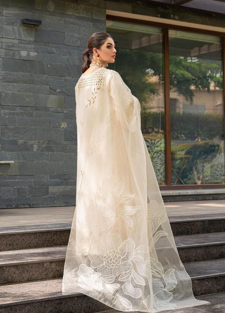 Mushq valentina luxury lawn 3pc Chikankari emb unstiched