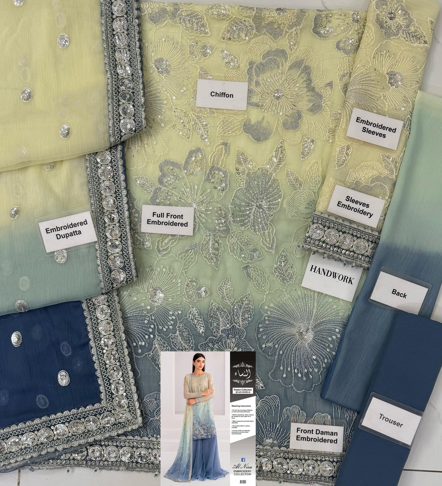 Jazmin | Formals Collection | CHIFFON UC-3052 unstiched