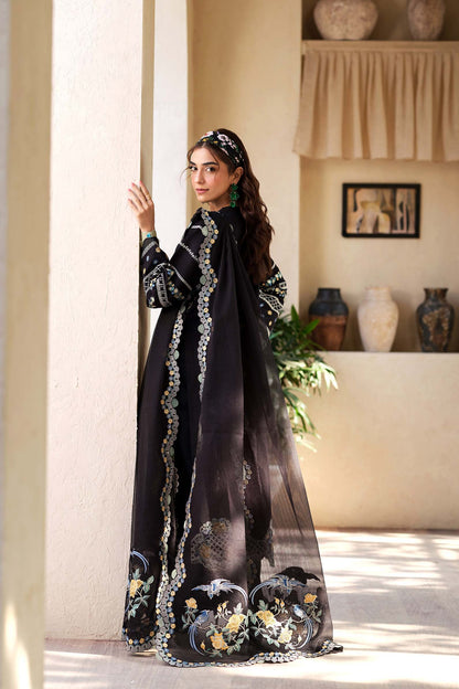 Maryam Hussain black DAWN L25-02 luxury lawn Chikankari 3pc unstiched
