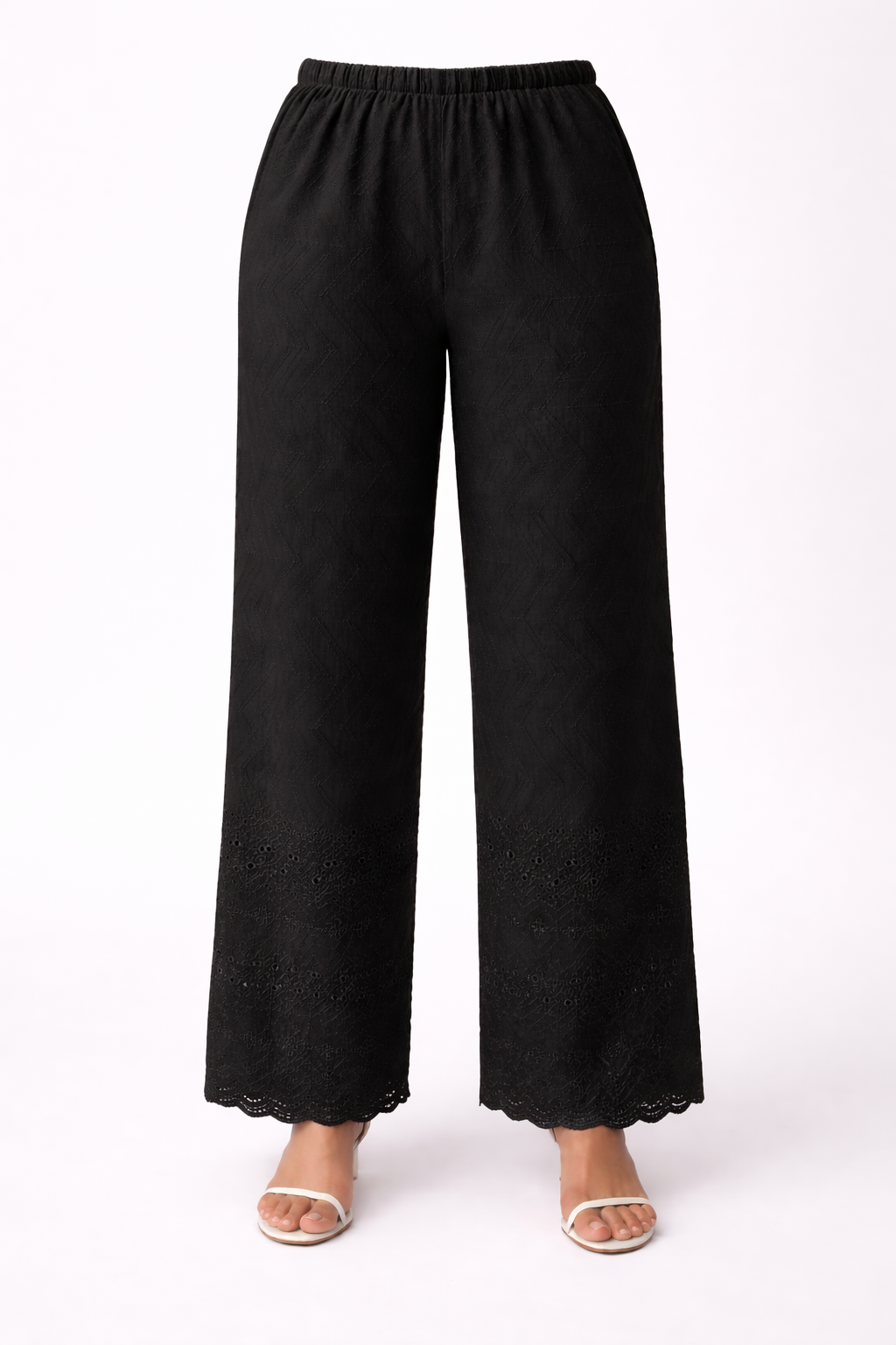 1 PIECE STITCH BOTTOM PLAZZO BLACK