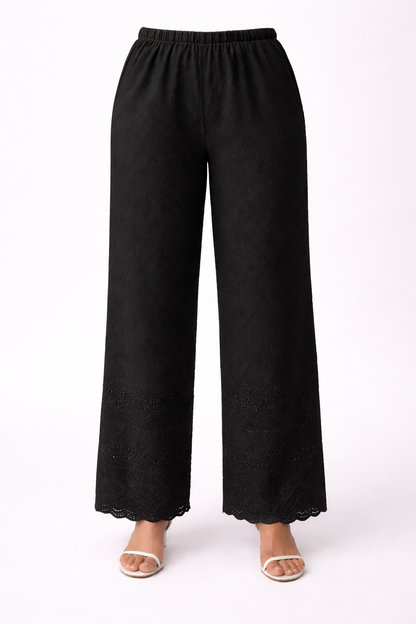 1 PIECE STITCH BOTTOM PLAZZO BLACK