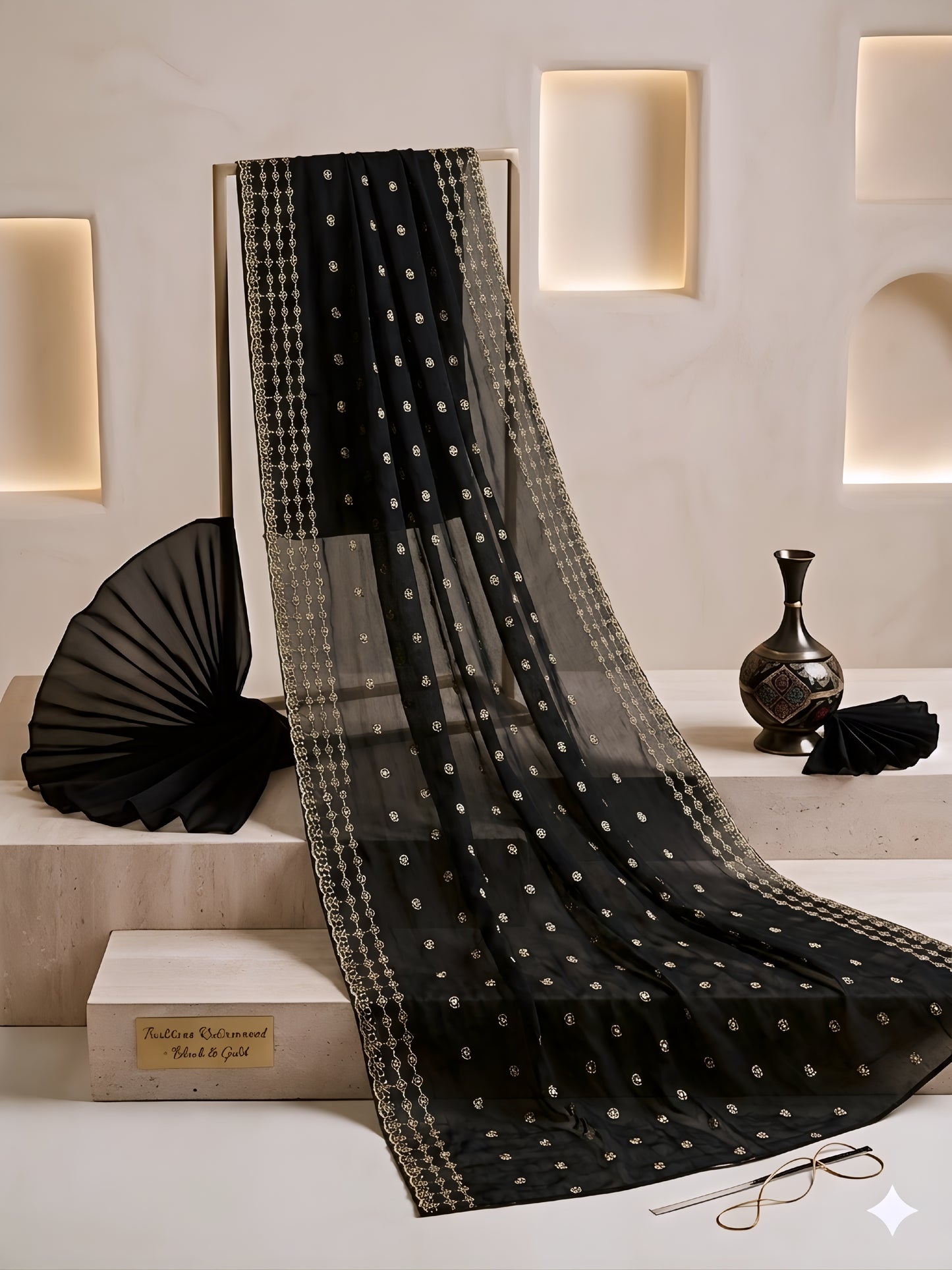 01 PIECE READY TO WEAR EMBROIDERED CHIFFON DUPATTA