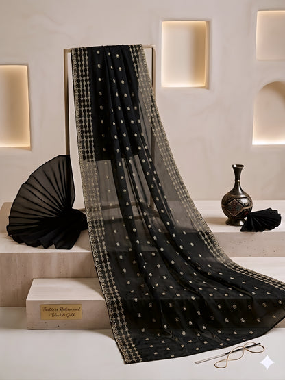 01 PIECE READY TO WEAR EMBROIDERED CHIFFON DUPATTA