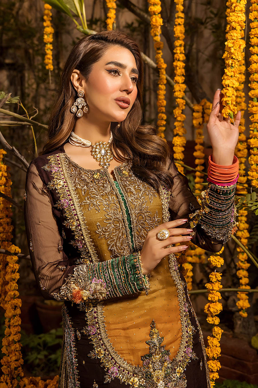 Khuda Bakhsh P-265 luxury chiffon embroidered 3pc unstiched