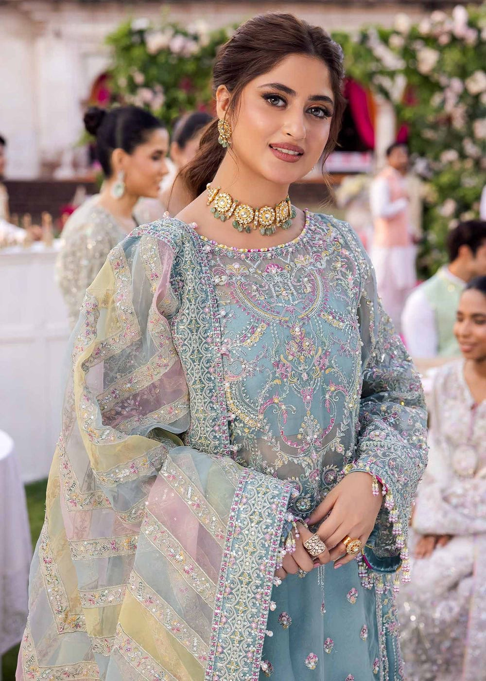 Kanwal malik cute sajjal luxury organza 3pc unstiched