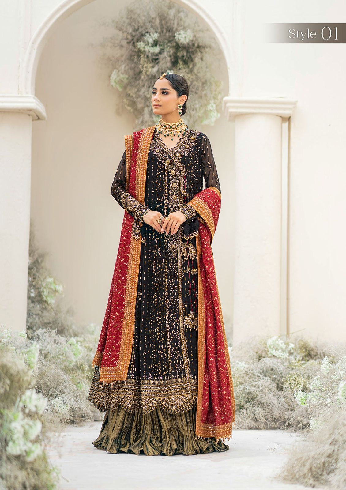 Aik Atelier luxury chiffon 3pc embroidered unstiched