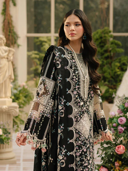 Bin Ilyas freesia luxury lawn chickankari Black unstitched