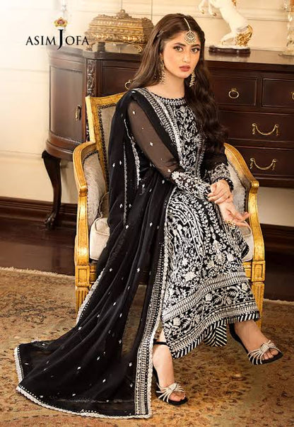 Asim jofa jhilmil AJJMLC_D21- luxury chiffon emb 3pc unstiched formal