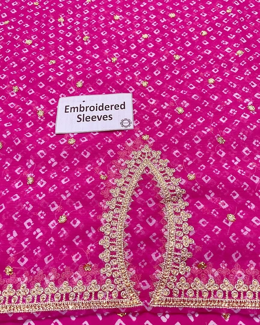 Baroque chunri luxury chiffon 3pc emb unstiched SF-626 pink